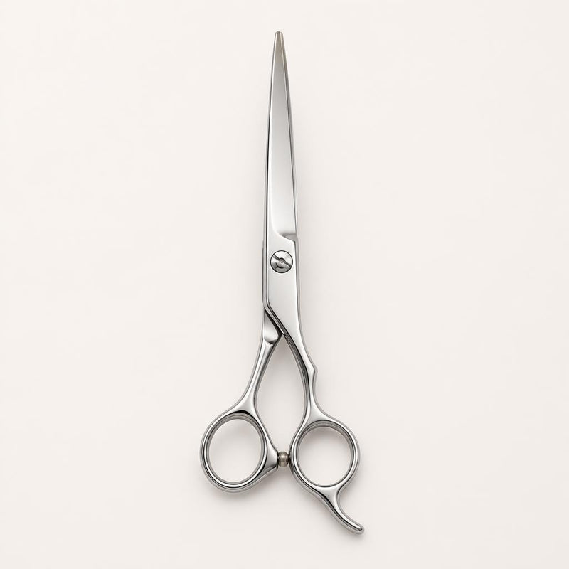 Kiri barber shear with polished straight blades