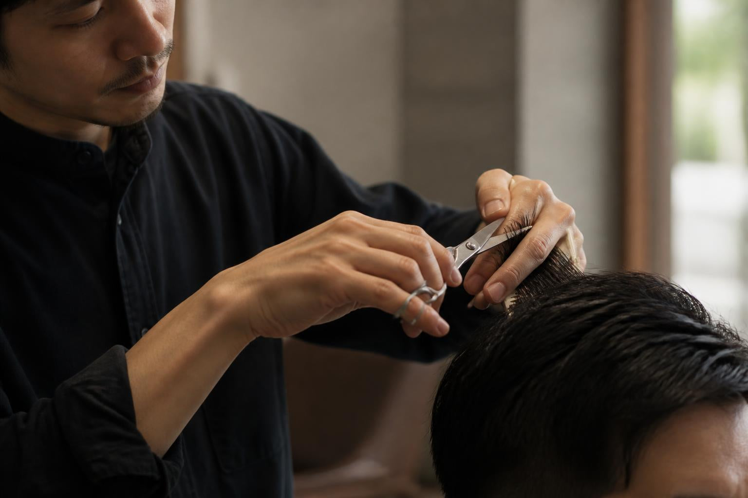 Barber at work